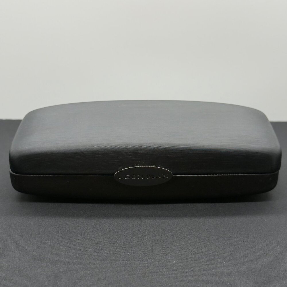 Leon Max Black Eyeglasses Case Hard Clamshell With Magnetic Closure Glasses